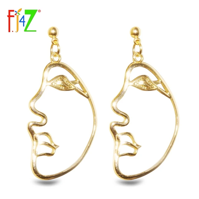 F J4z Top Trendy Earrings Fashion Designer Novel Alloy F J4z Top Trendy Earrings Fashion Designer Novel Alloy Hollow Men S Face Drop Earring