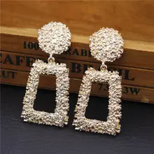 Большие Винтажные серьги для женщин золотого цвета геометрические массивные серьги висячие серьги черный желтый красный модные ювелирные изделия