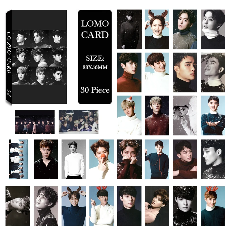 Youpop KPOP EXO Точная Лото альбом LOMO карты k-pop Новая мода самодельная бумага фото карта Фотокарта LK404