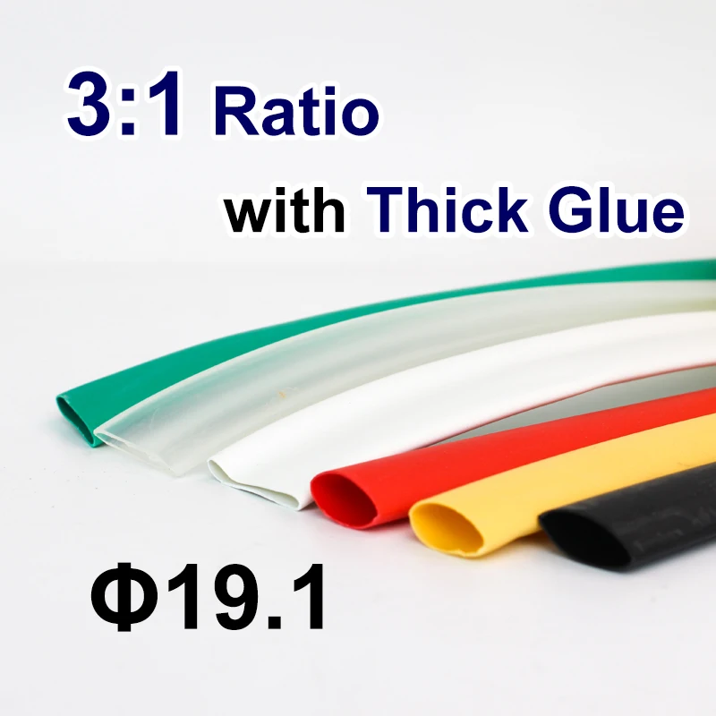 

1.22meter/lot 19.1mm 3:1 Heat Shrink Tube with Glue Adhesive Lined Dual Wall Shrink Tubing Wrap Wire Cable kit