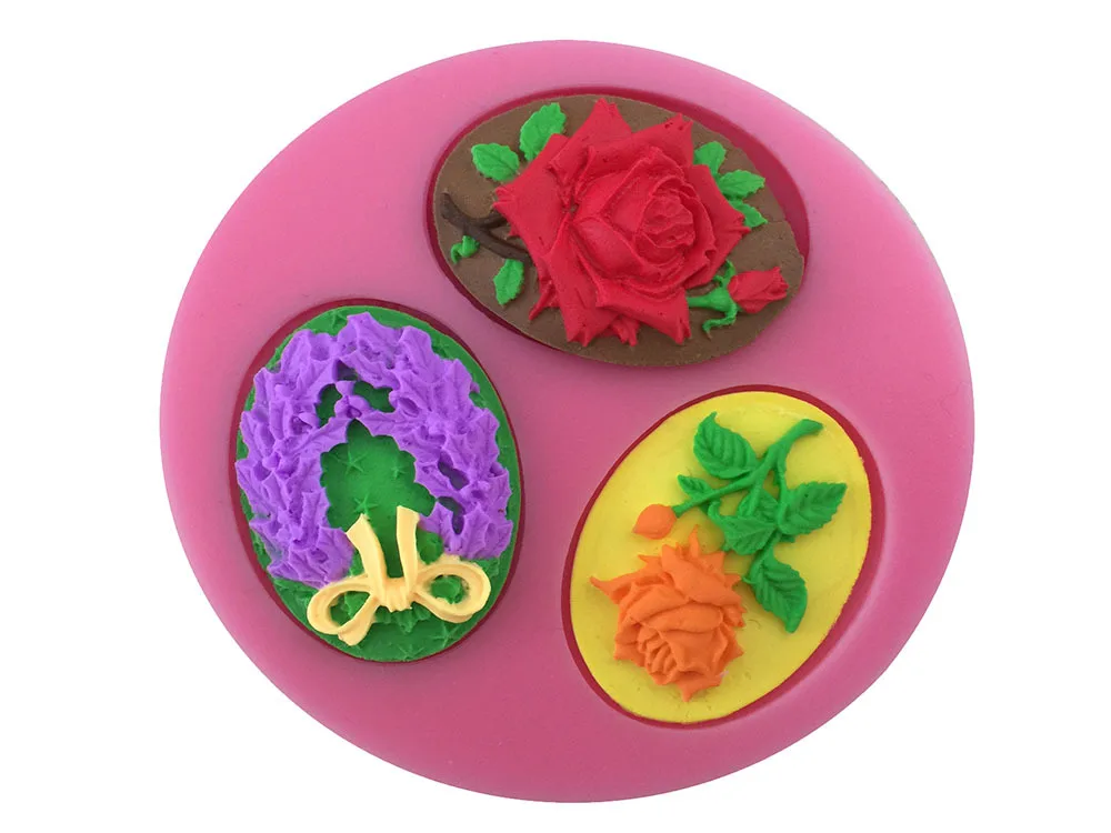 

DIY Rose Badge Shape Silicone Fondant Mold