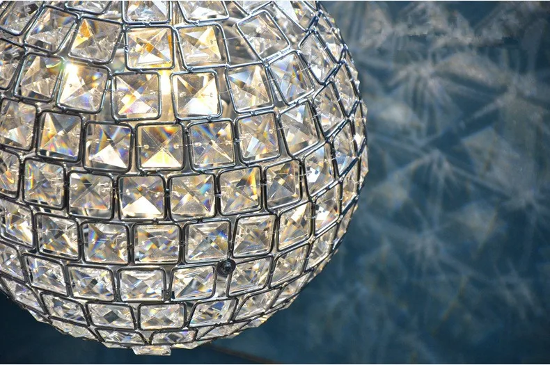 Скандинавский круглый хрустальный шар светодиодный подвесной светильник s Hanglamp Lustres светильник для гостиной спальни Лофт Промышленные светильники