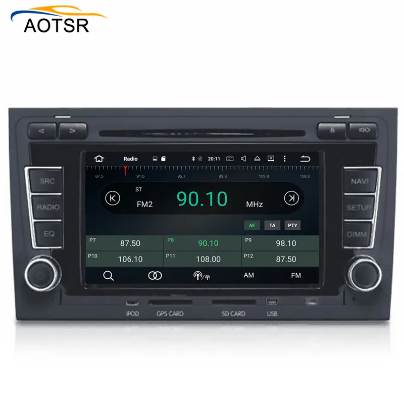 Discount 2 din Android 8.1 Car multimedia dvd player head unit For Audi A4 S4 RS4 8E 8F B9 B7 car Radio stereo GPS navigation 8 Core 4+32 8