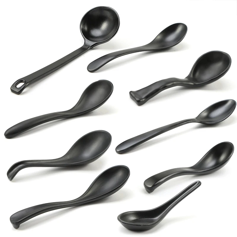1Pcs Black Matte Christmas Spoon Plastic Mixing Spoons Coffee TeaSpoons