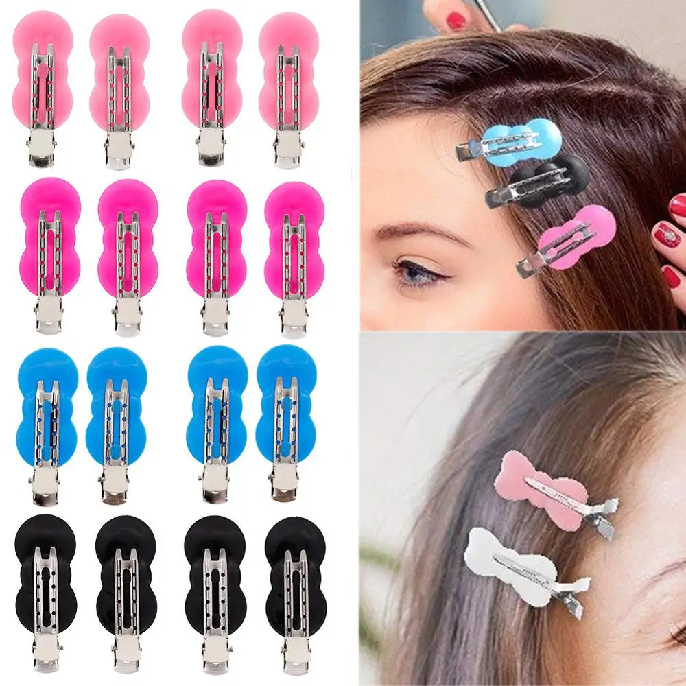 8 Pair High Quality 6.2cm Black Pink Blue Hair Clips Flat Barrettes