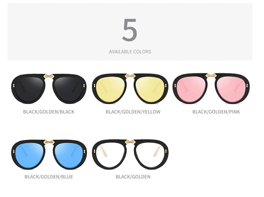 Складные Ретро алмазные солнцезащитные очки для мужчин и женщин Модные Оттенки UV400 Винтажные Очки 46838