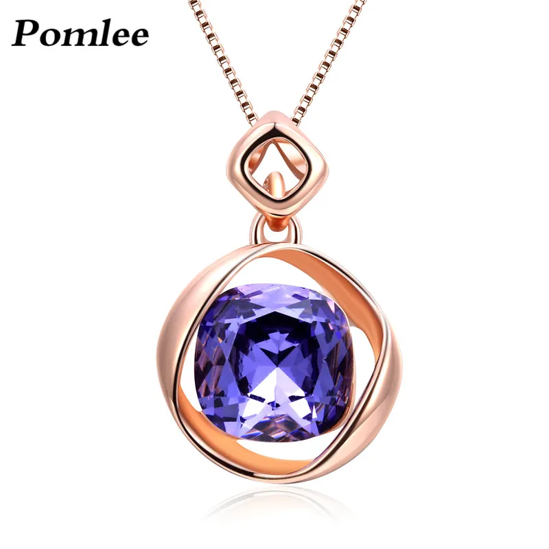 Pomlee Модные украшения фиолетовый Стекло Кристалл колье Цепочки и ожерелья s