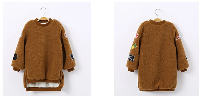 Winter warm thick cashmere sweater for girls jackets round neck jackets for girls coat children clothes (6)