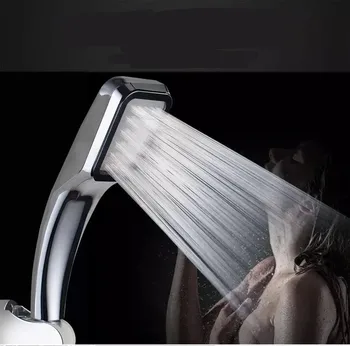 

Bathroom with Hand Shower, 300-hole Booster Shower Head, Square Lotus Spray Head, Home Pressurized Water-saving Shower