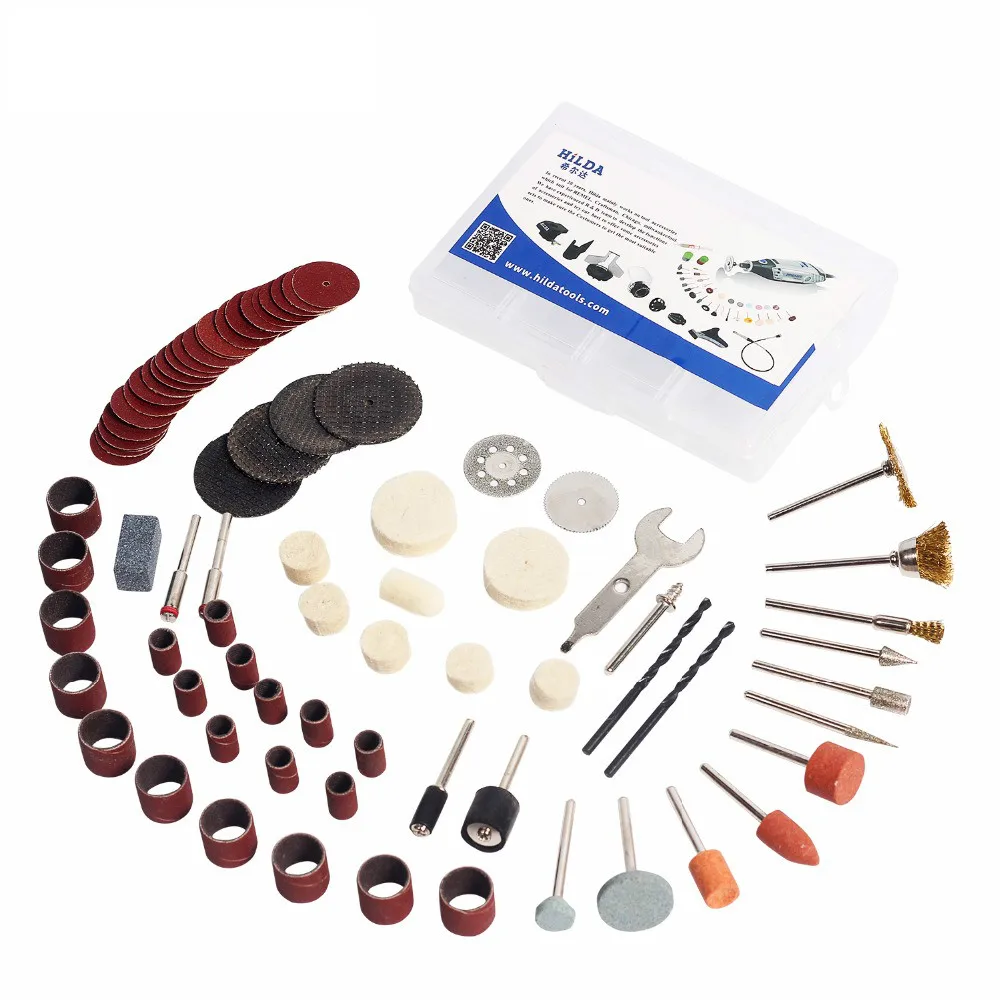 

92Pcs Wood Metal Engraving Electric Rotary Tool Accessory for Hilda Dremel Bit Set 1/8" for Dremel Grinding Polish Cutting
