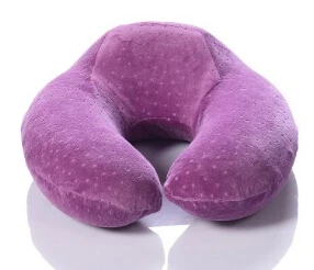 purple Обновленная u-образная подушка для путешествий, подушка из пены с эффектом памяти, защита на 360 градусов, для путешествий, для офиса, для сна, здоровый уход - Цвет: purple