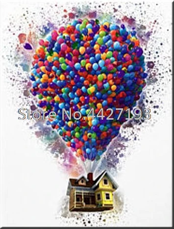

5D Full Resin Square Diamond Painting free balloon house 5D Diamond embroidery Needlework Mosaic Cross Stitch Home Decoration
