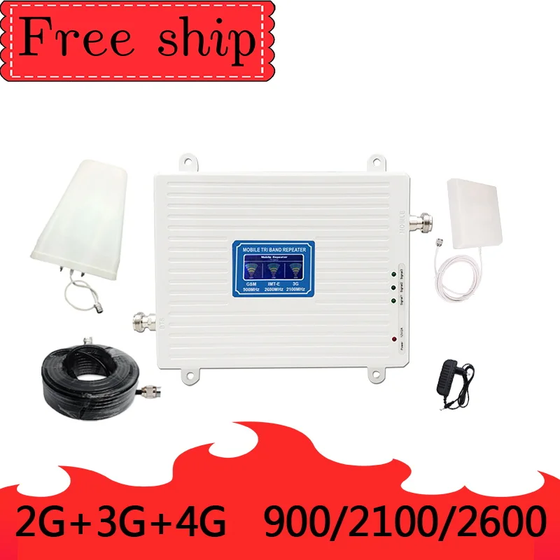 GSM 2G WCDMA 3G LTE 4G 900/2100/2600 МГц усилитель сигнала сотового телефона 2600 репитер
