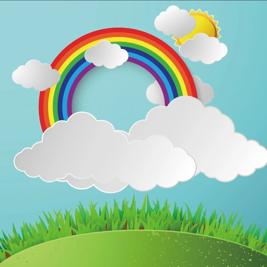 Laeacco dibujos animados nubes azules del cielo Arco Iris sol bebé  fotografía para fiesta fondo personalizado fondos fotográficos para estudio  fotográfico|Fondo| - AliExpress