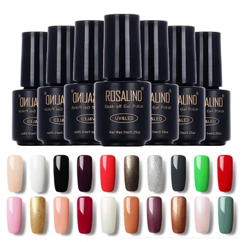 

Rosalind 7ml Shimmer Glitter Brand Soak Off Nail Gel Polish Long Lasting UV LED Lamp Gel Nailpolish Nails Art Tools
