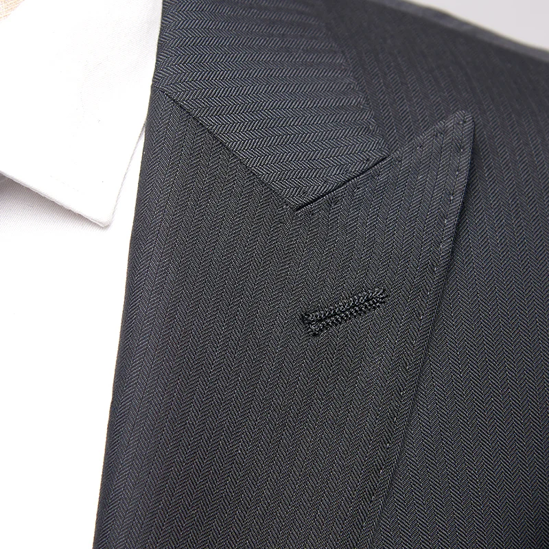 ( 3pcs Set: Jacket+Vest+Pants ) New Boutique Senior Suits Slim Fit Suit President's Suit Wedding Banquet Suit;46~54(M~3XL)