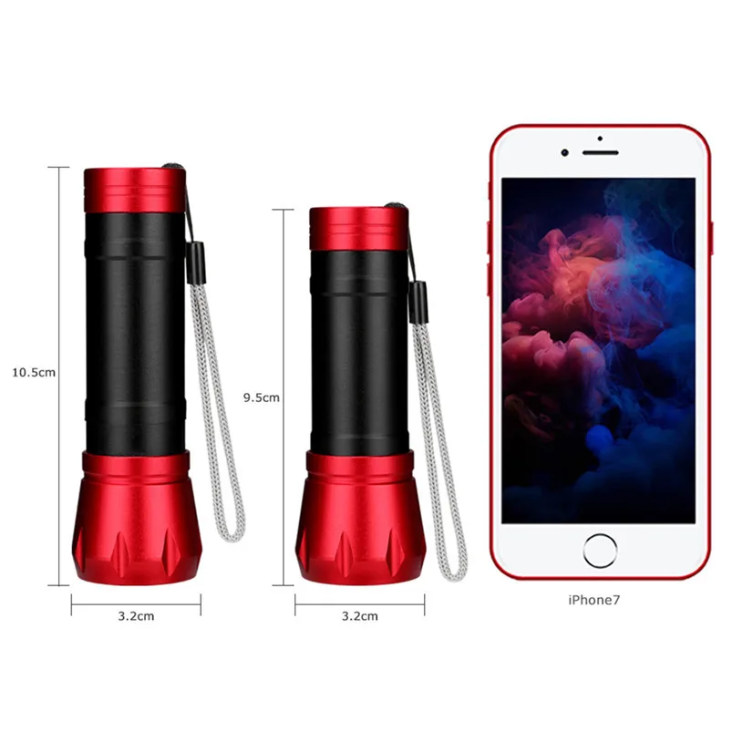 Multicolor Torch LED Mini Flashlight Aluminum Alloy Lampe Torche Outdoor Button Switch Flashlight 3xAAA Battery Zaklamp 40MAY2104