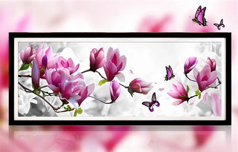 DIY-5D-Diamonds-Embroidery-Butterflies-play-Magnolia-Full-Square-Diamond-Painting-Cross-Stitch-Kits-Diamond-Mosaic