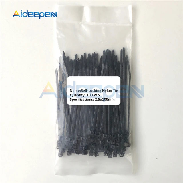 100Pcs/lot 2.5*100mm 12 Color Plastic Non-slip Wire Zip Ties Set 100mm Self-locking Nylon Durable Cable Ties 6