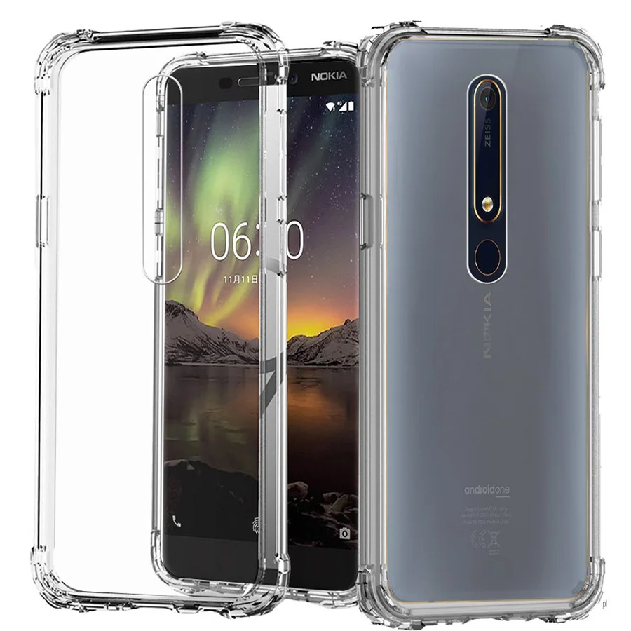 Для Nokia 6 2018 Силиконовый ТПУ противоударный чехол для 1 мягкий 3 5 8 TA-1068 TA-1050 TA-1043 |