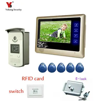 

Yobang Security New 7 inch color screen video doorphone sperakerphone intercom system 1 monitor + camera FREE SHIPPING