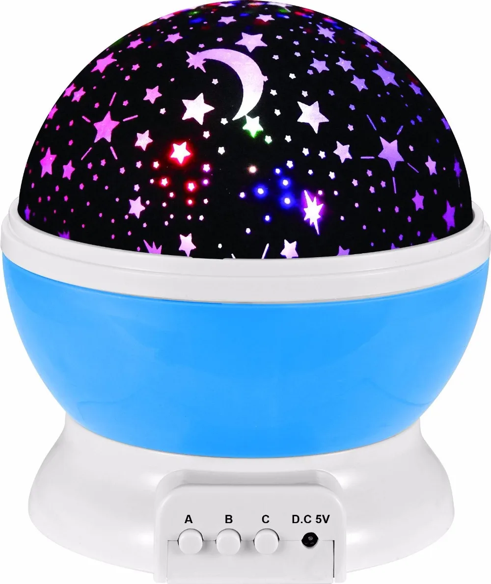 Room Novelty Night Light Projector Lamp Rotary Flashing Starry Star Moon Sky Star Projector Kids