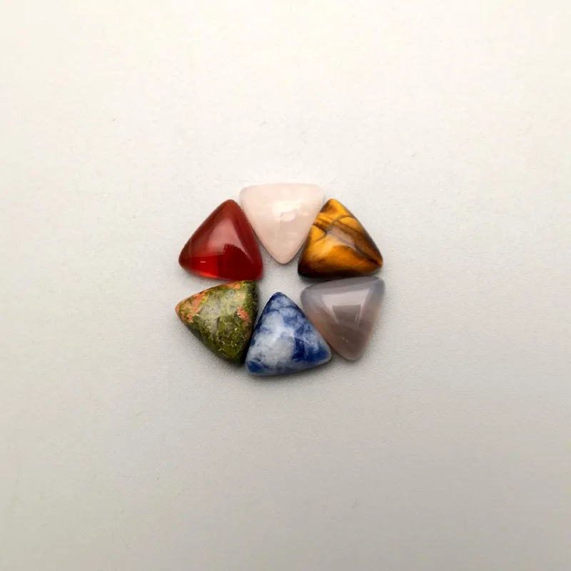 Модный треугольный кабошон, 10 мм, очаровательный натуральный камень, бусины для ювелирных аксессуаров, 50 шт./лот,, без отверстий