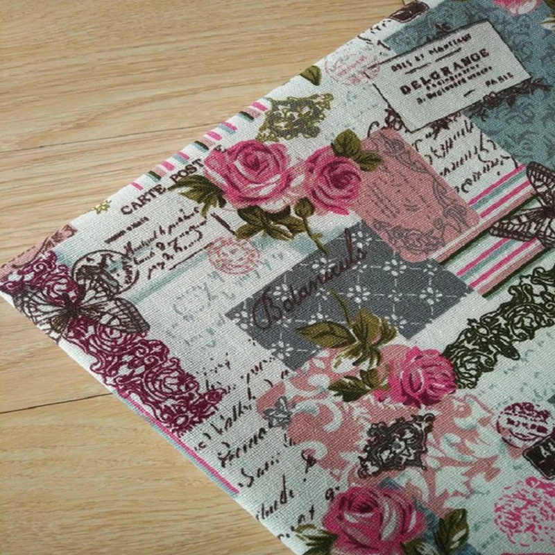 Хлопковый льняной тканевый фон для фото льняной холст льняной цветочный узор Картина ткань ремесла ткань ручной работы DIY шитье стеганое