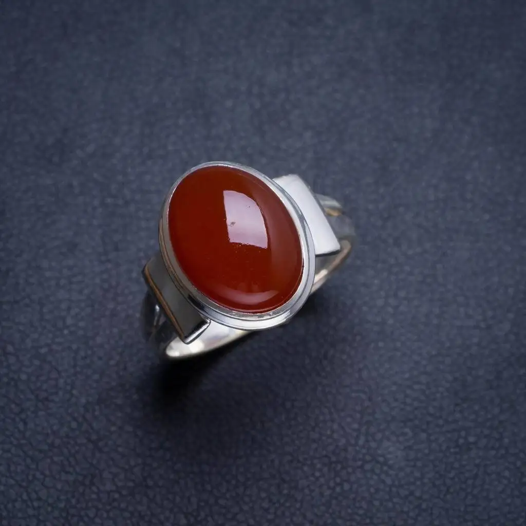 

Natural Carnelian Handmade Unique 925 Sterling Silver Ring 7.5 Y4622