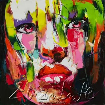 

Palette knife portrait Face Oil painting christmas figure canva Hand painted Francoise Nielly wall Art picture231