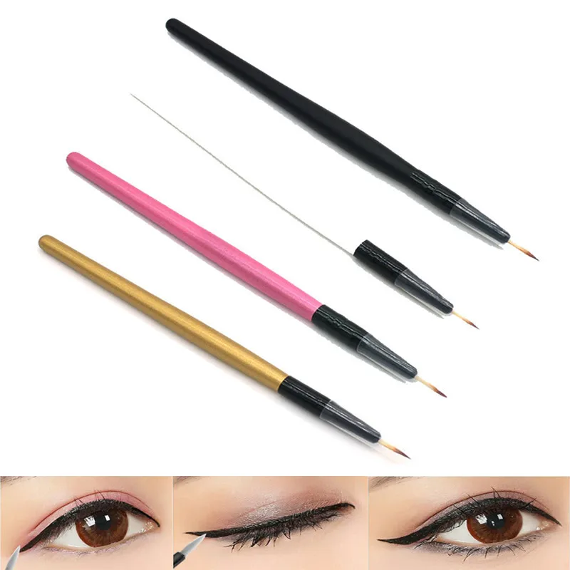 

Hot Sale 4 Colors Women Lady Professional Eyeliner Brush Wooden Handle Power Makeup Brushes Diy Eyeliner Cosmetic Makeup Tools