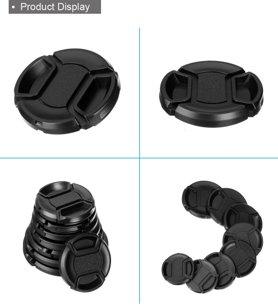 TiYiViRi Universal Camera Lens Cap 37 40.5 43 46 49 52 55 58 62 67 72 77 82mm Protection Cover Lens Cover For Canon Nikon Sony   (9)