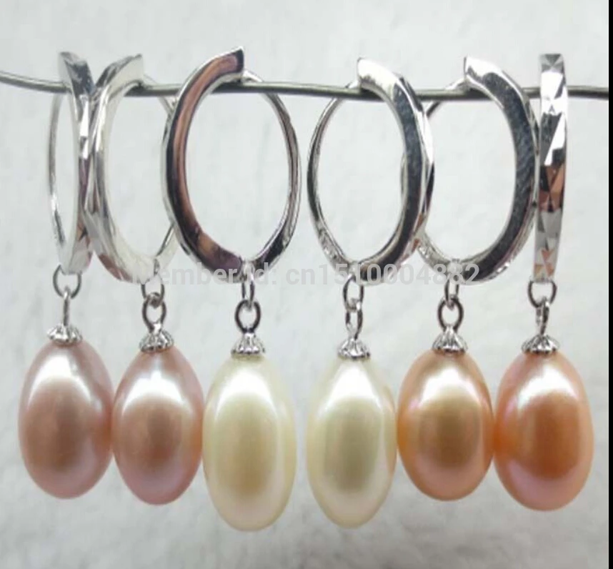 

FREE SHIPPING>>> shitou 0076 20pc lots 8-9MM drop luster freshwater pearl ring shape pendant dangle pearl earring