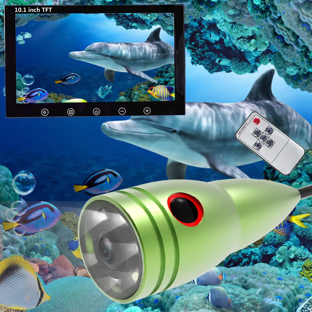 PDDHKK 10 ''дюймовый TFT монитор IOS Android приложение управление 1000 TVL подводный рыболовный видео камера комплект с 6 шт. 1 Вт белый светодиодный свет