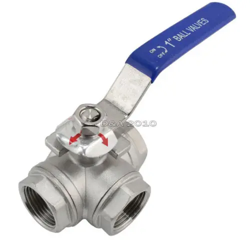 1//2/" 2/" 3 Port Female T Type Ball Valve 316 Stainless Steel WOG1000 SS316 BSPT