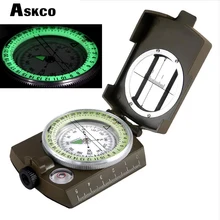 Military Lensatic Compass Askco Survival Military Compass Hiking Outdoor Camping Equipment Geological Compass Compact Scale