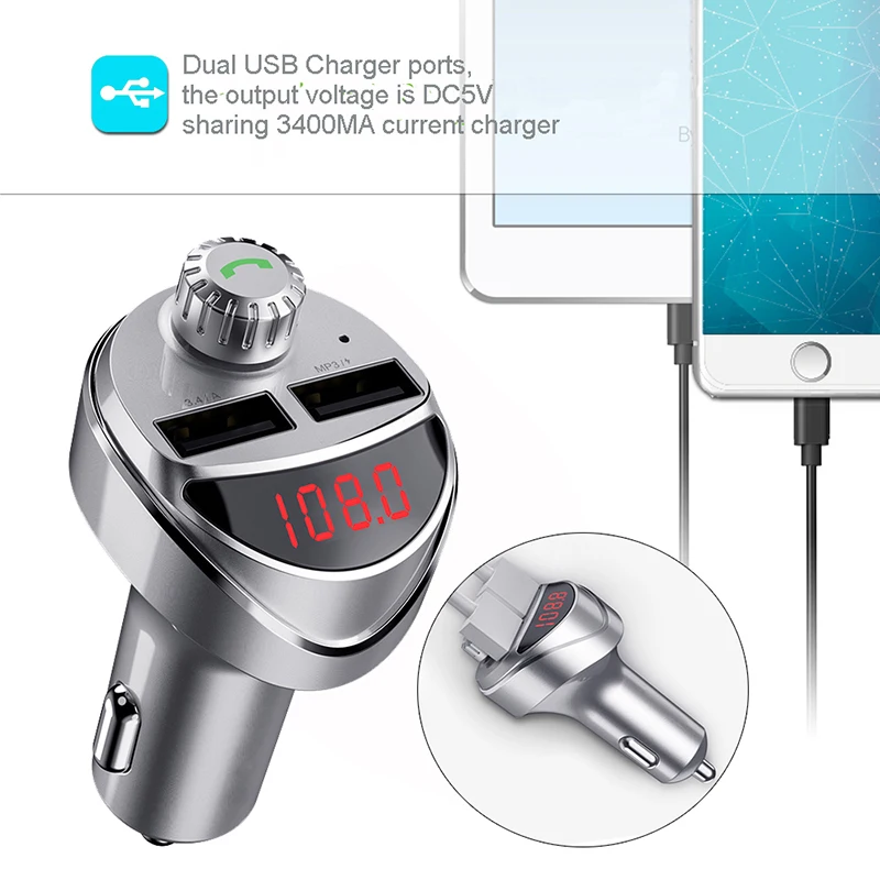 E3370 Bluetooth FM Transmitter Handsfree Car Kit -3