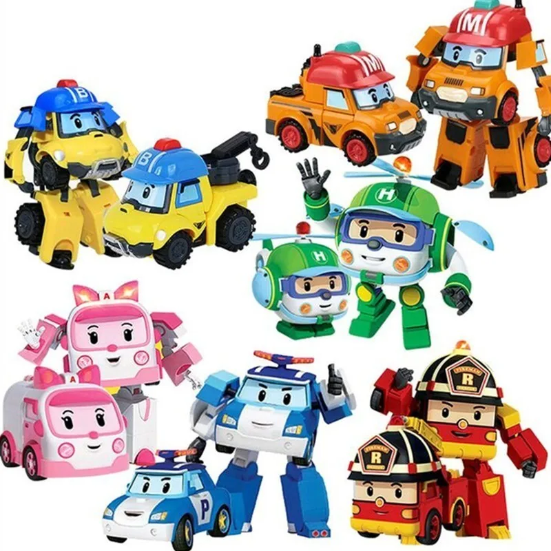 Acion Figure 6 видов Robocar Корея робот трансформер игрушки Poli пожарная машина ручная