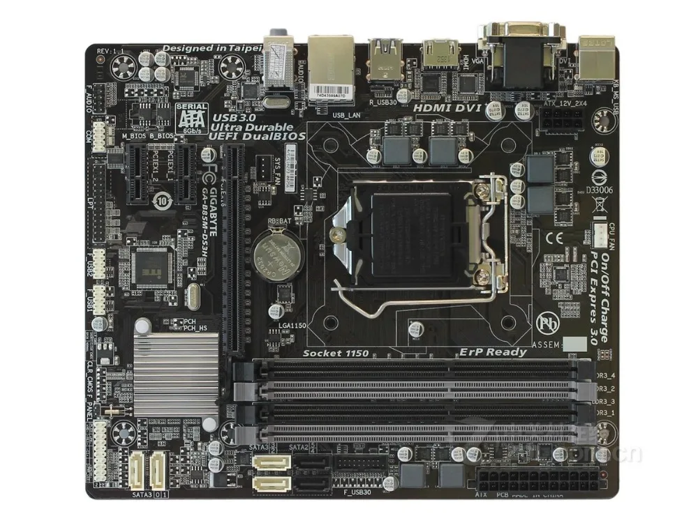 

Gigabyte GA-B85M-DS3H Desktop Motherboard B85M-DS3H B85 LGA 1150 Core i7 i5 i3 DDR3 32G SATA3 USB3.0 VGA DVI HDMI Micro-ATX