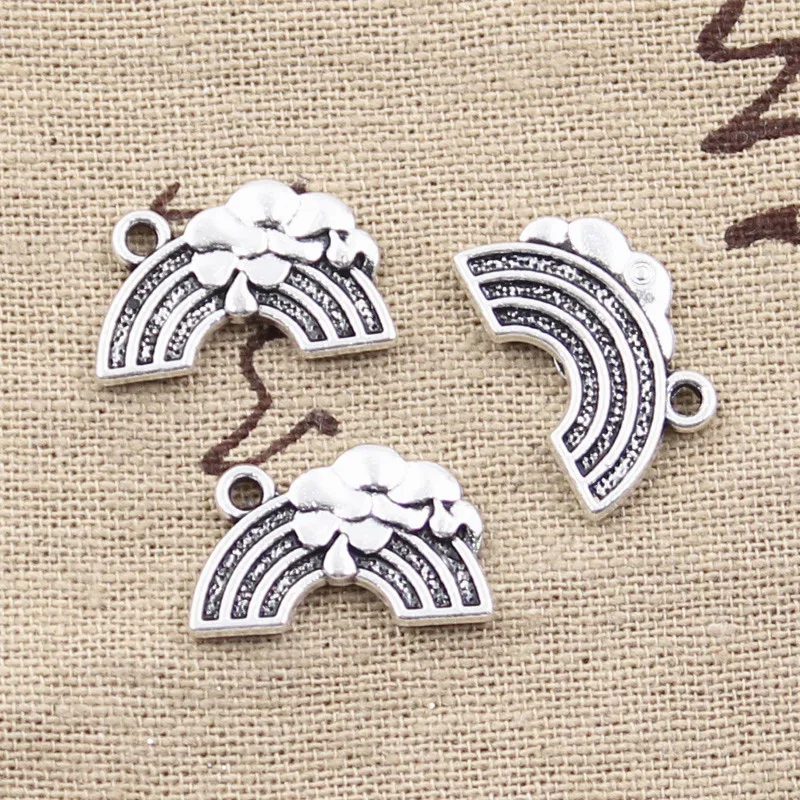 

15pcs Charms Rainbow Flower 12x19mm Antique Bronze Silver Color Pendants Making DIY Handmade Tibetan Bronze Silver Color Jewelry
