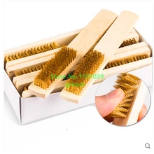 Инструменты для изготовления ювелирных изделий, щетки для чистки, бытовые чистящие инструменты с деревянной ручкой, латунная проволочная щетка, 120 шт./лот, ghtool