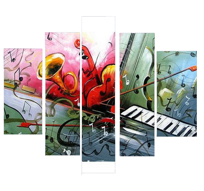 

Handmade Abstract Wall Art Music Oil Painting On Canvas Home Decor Picture For Living Room Decor Group Of Paintings No Frame