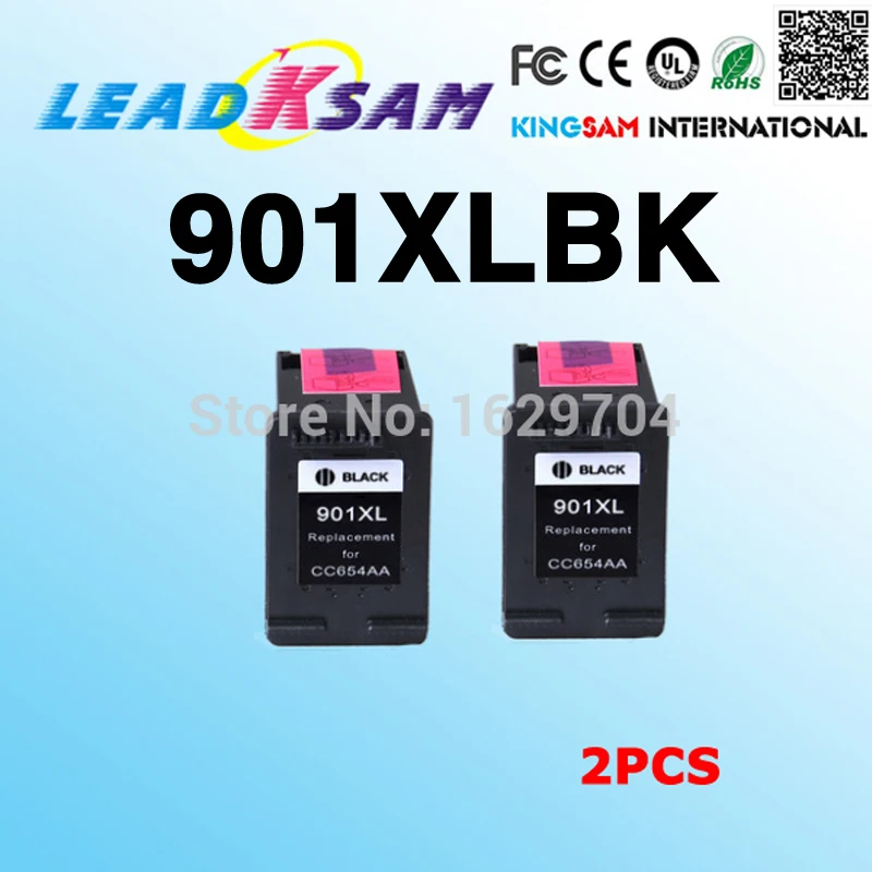 2 шт. совместимый для 901 901XL Черный чернильный картридж 4500 J4500 J4524 J4530 J4540 J4550 J4580 J4585