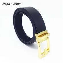 

Popu`Dury Casual Mens Belts Pure Cowskin Leather Belts Parent-child Leather Belt Fashion New Automatic Smooth Dual Used Buckle