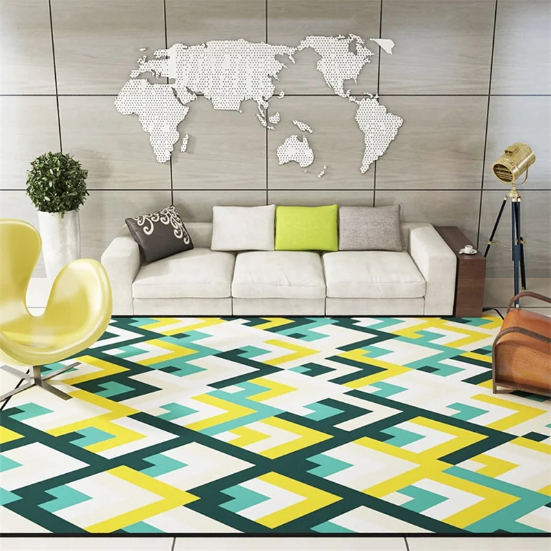 Качественный модный современный скандинавский геометрический мягкий напольный коврик для ног, коврик для йоги, ванной, кухни, гостиной, ковер