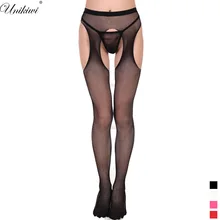 UNIKIWI, женские колготки, сексуальные ажурные чулки с открытой промежностью, женские ажурные колготки в сеточку, женские клубные, вечерние, Чулочные изделия
