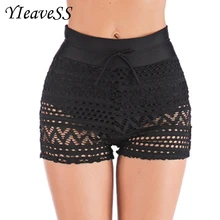 Новинка, женское бикини, черные, с вырезами, кружевные, для купания, короткие, для пляжа, бикини, для плавания, шорты для женщин, купальник