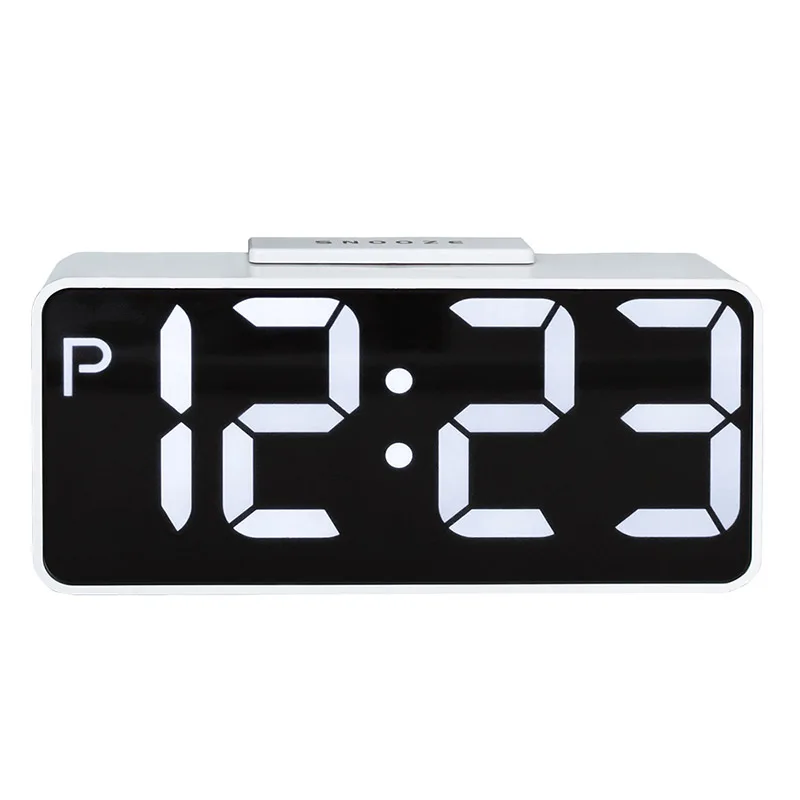 

Large LED Digital Alarm Clock Snooze Electronic Desktop Clock Double Modern Double USB Digital Table Clock