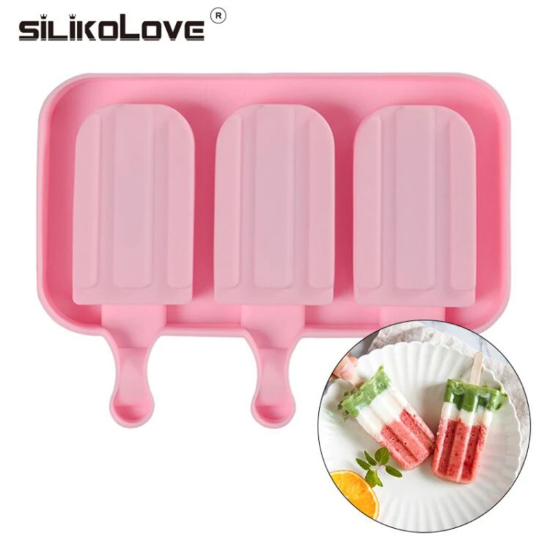 

SILIKOLOVE DIY Freezer Jelly Pudding Ice Cream Mold Making Mould Multiple Fruit Ice Cream Silicone Molds With Popsicle Sticks