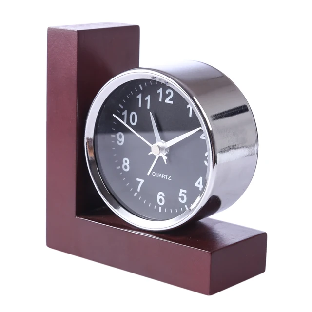 Homingdeco 10cm Retro Style Wooden Alarm Clock For Home Decor Small